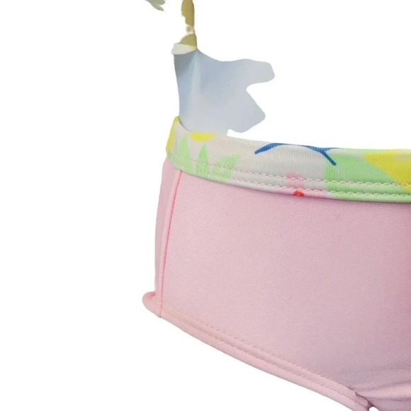 12m Baby Girls Pink and Flower 3pc Tankini, Girls Summer Swimwear Swimsuit - Picture 5 of 6